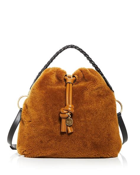 See by Chloé Cleme Shearling Shoulder Bag 